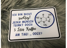 Stickdatei ITH - MugRug Geek "Nicht süchtig - 3 Liter Kaffee"